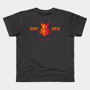 RUNES SPEAK WE LISTEN VIKING HISTORY Kids T-Shirt